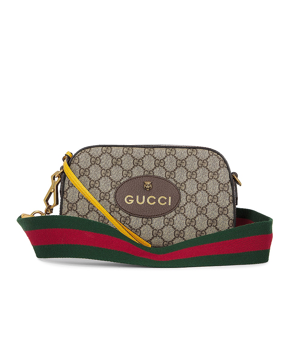 Image 1 of FWRD Renew Gucci GG Supreme Tiger Shoulder Bag in Beige