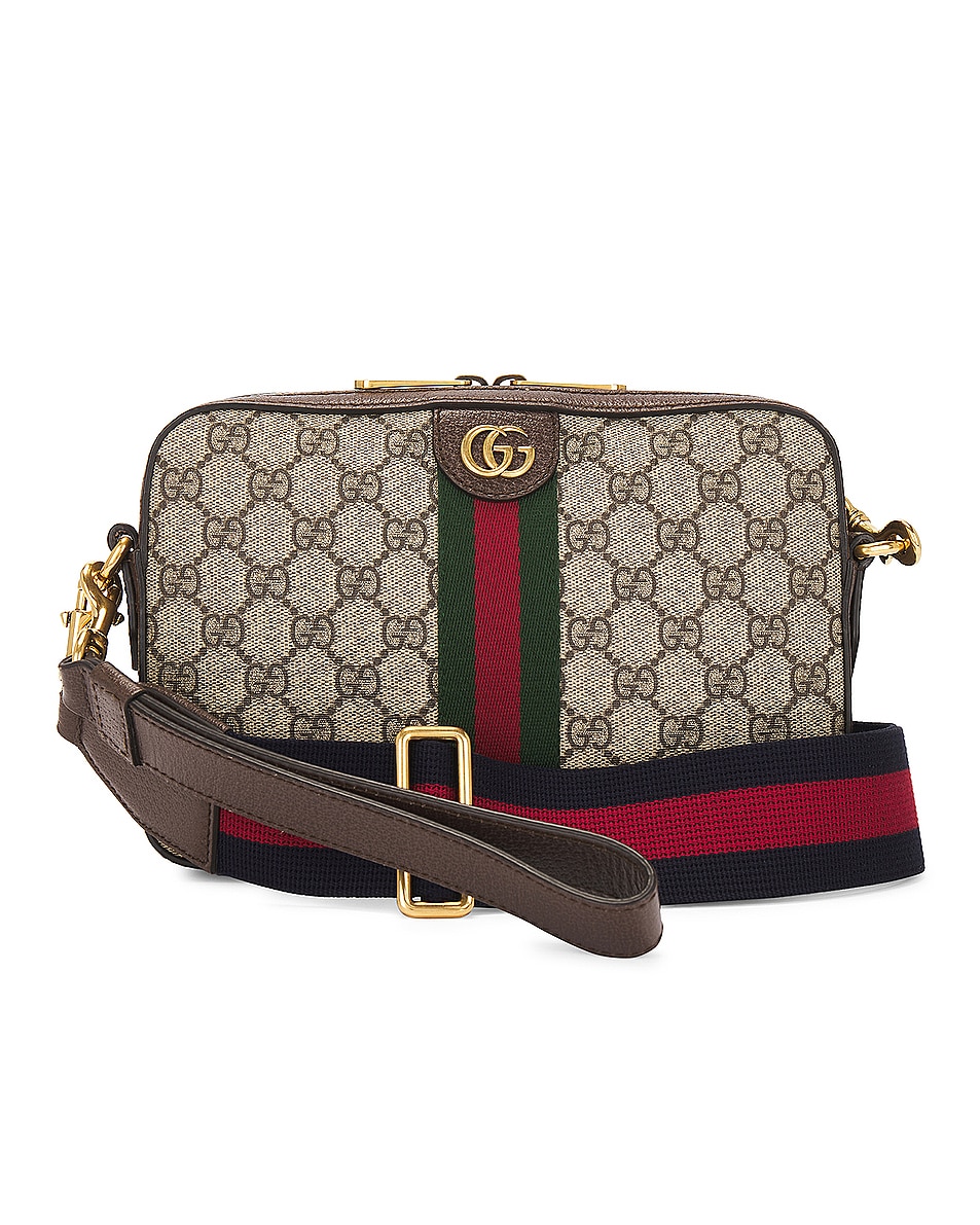 Image 1 of FWRD Renew Gucci GG Supreme Ophidia Shoulder Bag in Beige