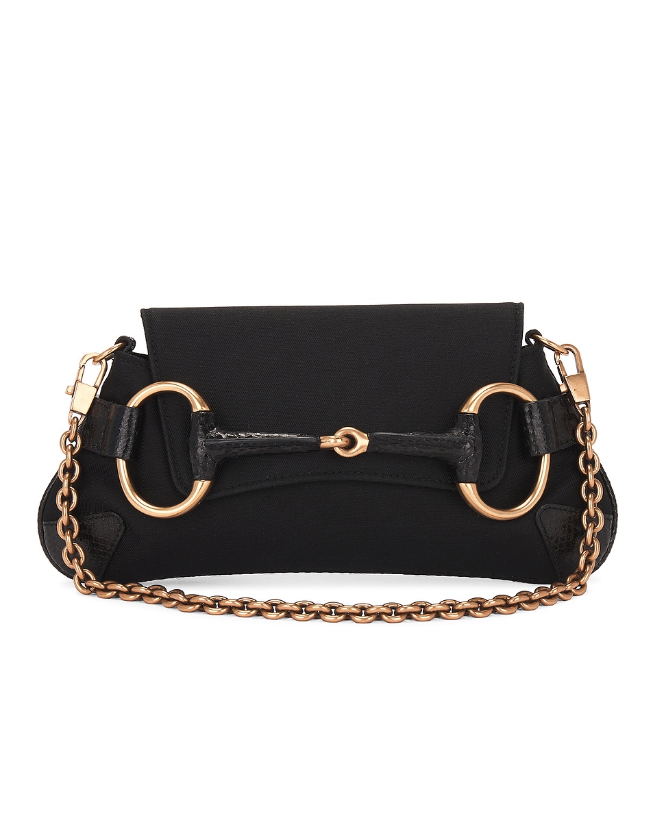 Image 1 of FWRD Renew Gucci Chain Shoulder Bag in Black