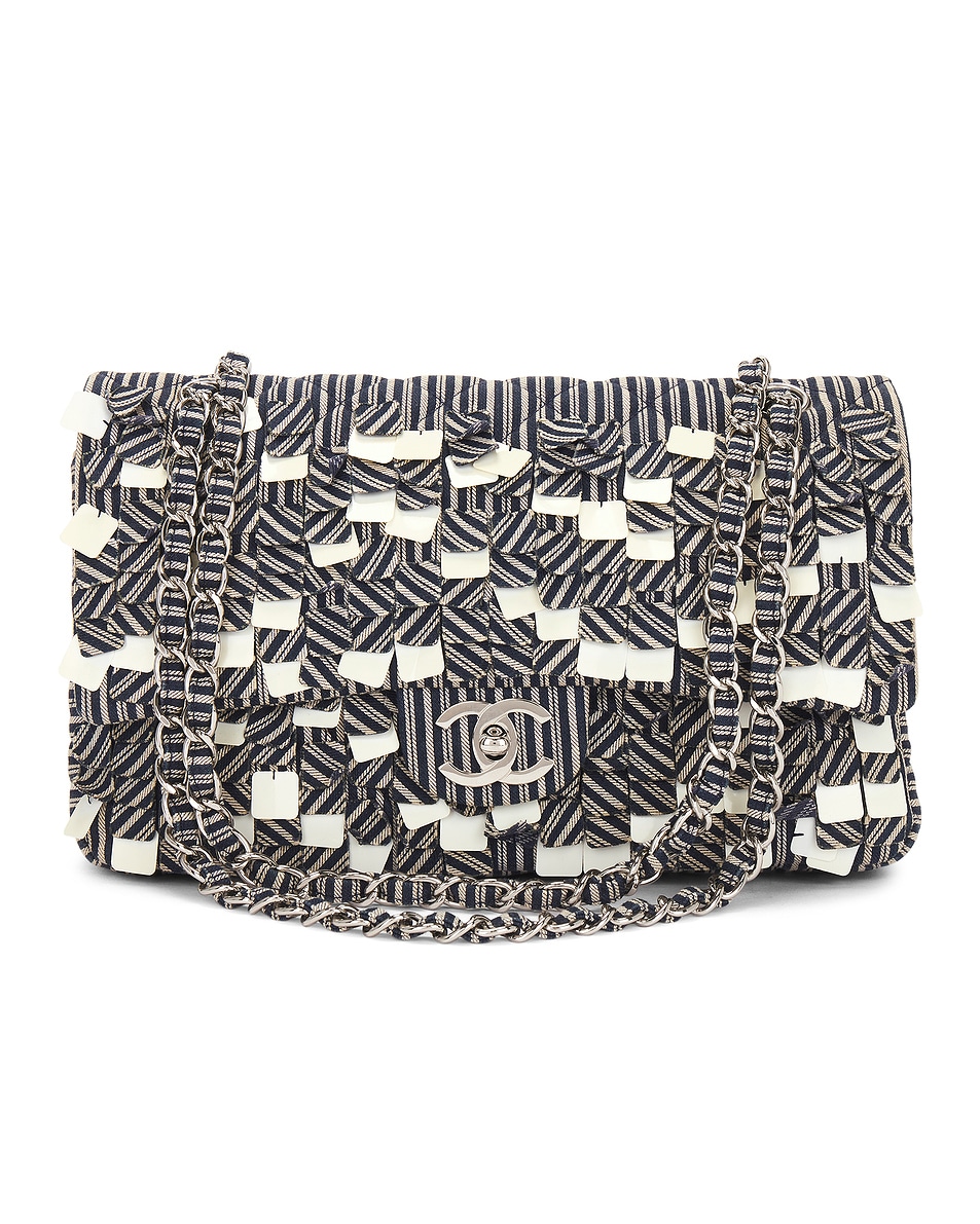 Image 1 of FWRD Renew Chanel Coco Mark Chain Shoulder Bag in Black & White