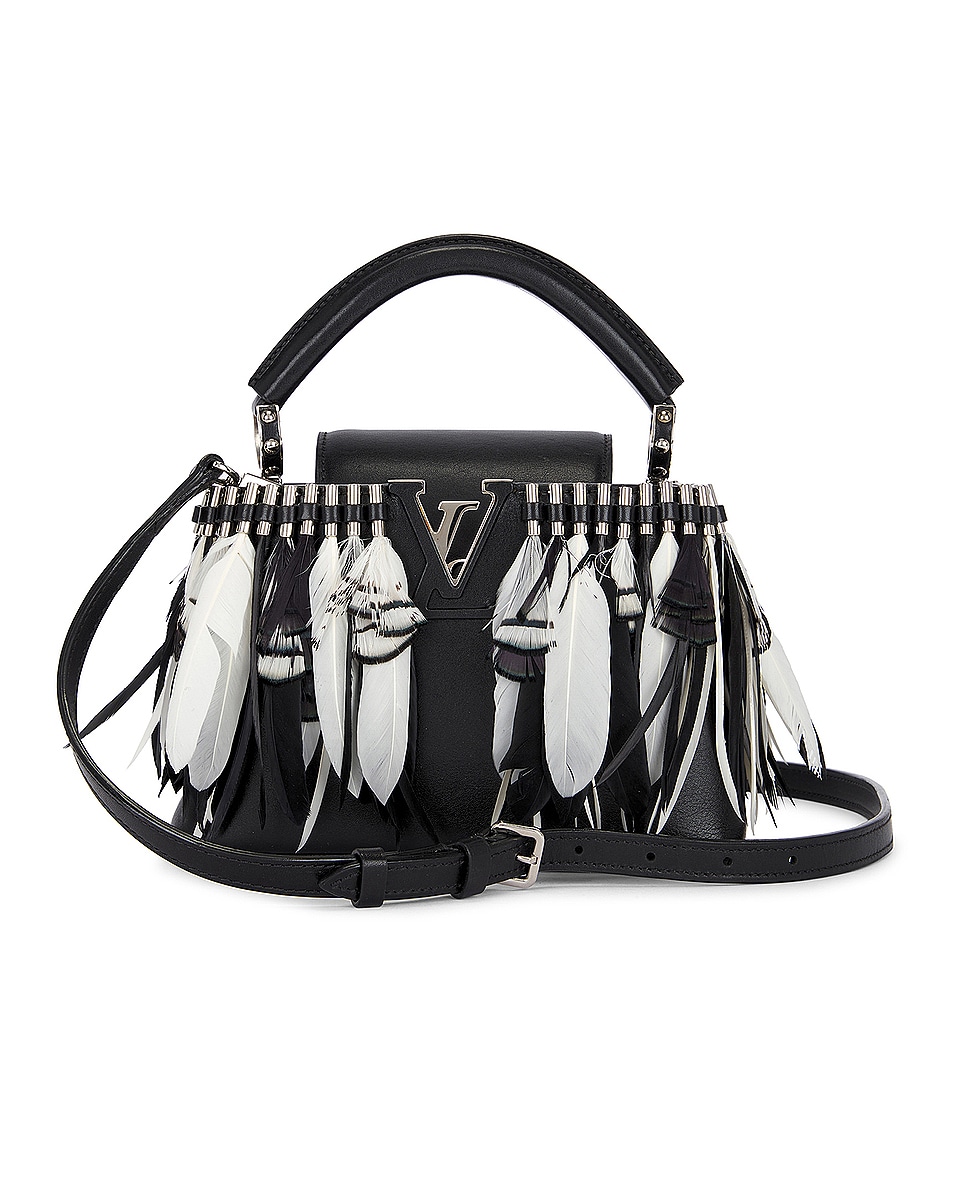 Image 1 of FWRD Renew Louis Vuitton Capucines Feather Handbag in Black