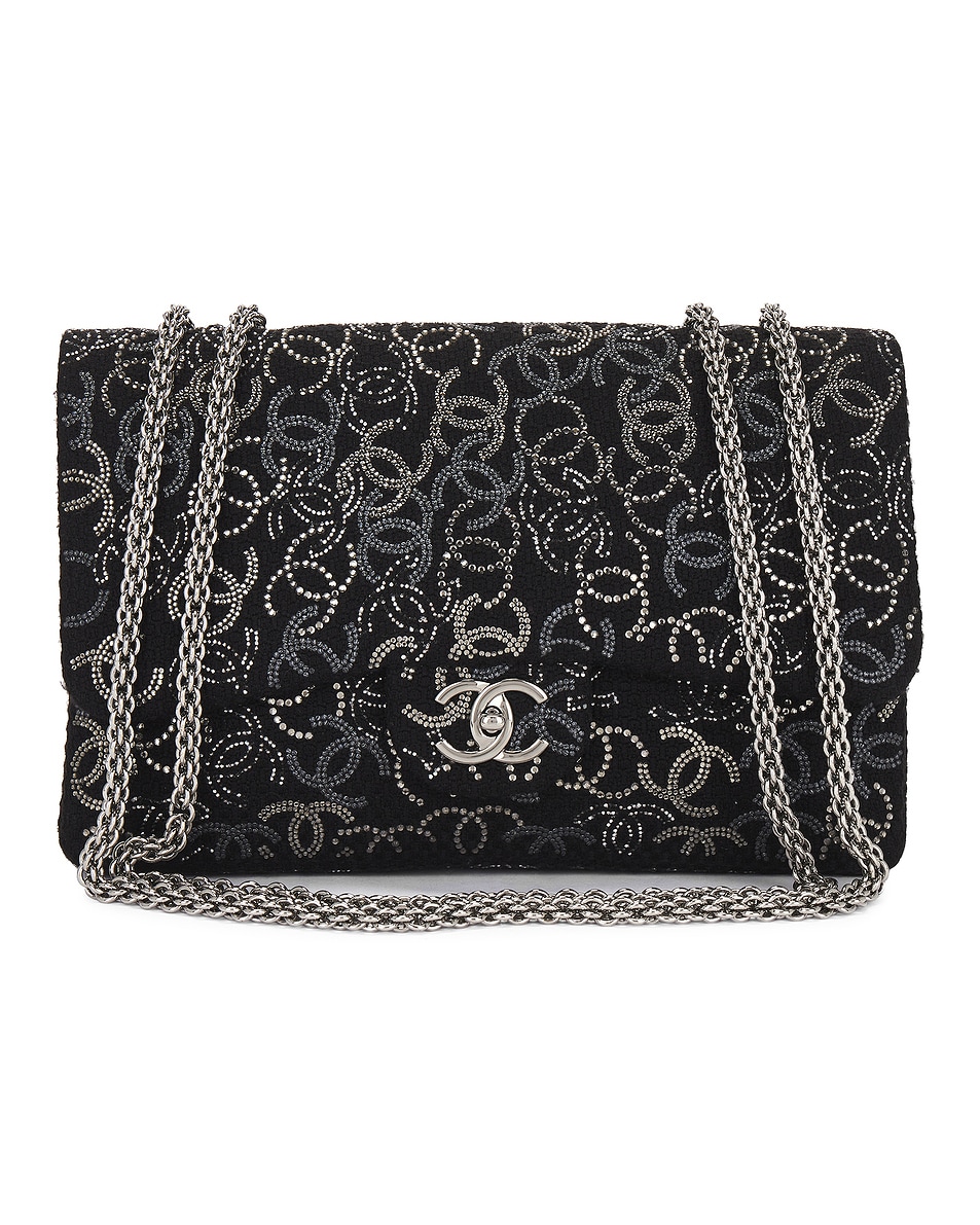 Image 1 of FWRD Renew Chanel Coco Mark Double Chain Flap Shoulder Bag in Black