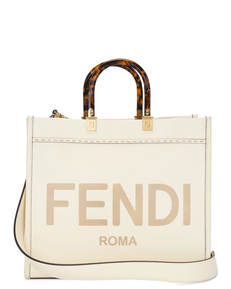 Image 1 of FWRD Renew Fendi Sunshine 2 Way Tote Bag in Ivory