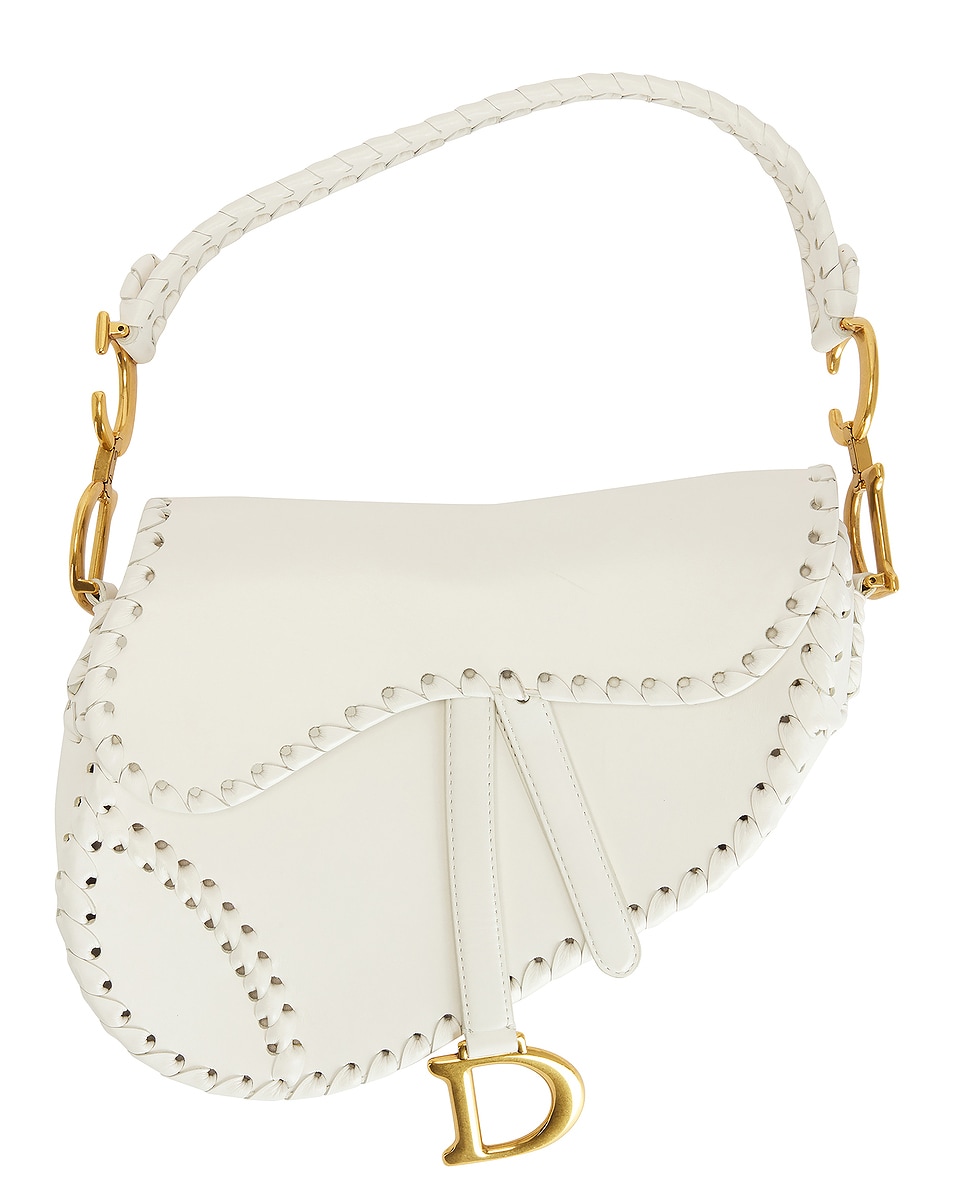 Image 1 of FWRD Renew Dior Leather Saddle Bag in White