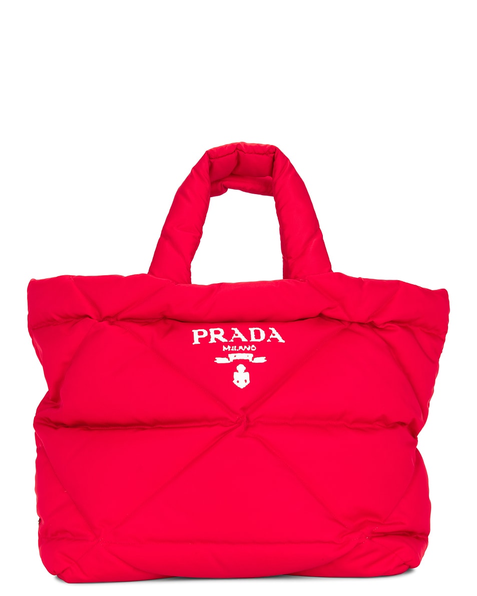 Image 1 of FWRD Renew Prada Padded Nylon Tote Bag in Red