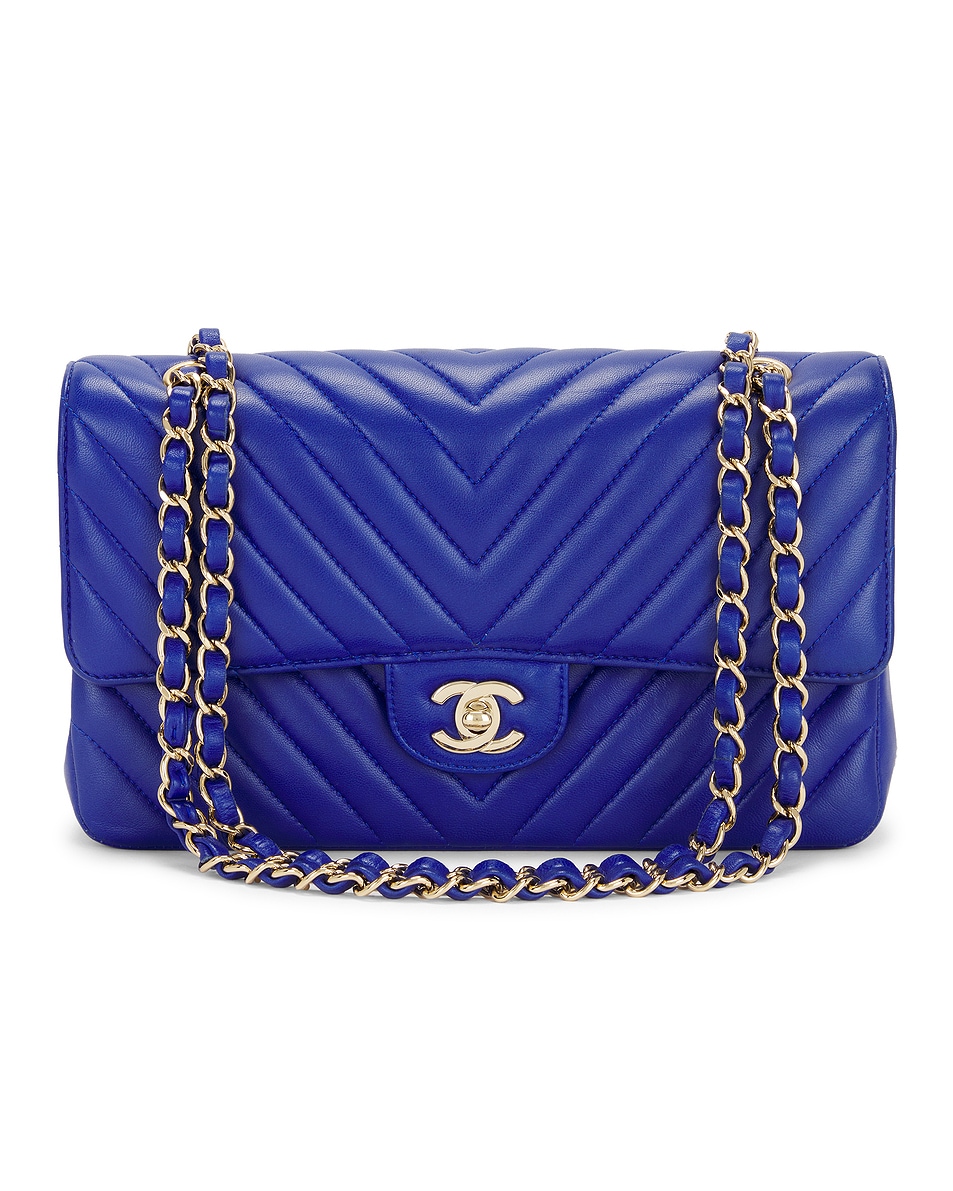 Image 1 of FWRD Renew Chanel V Stitch Lambskin Flap Bag in Blue