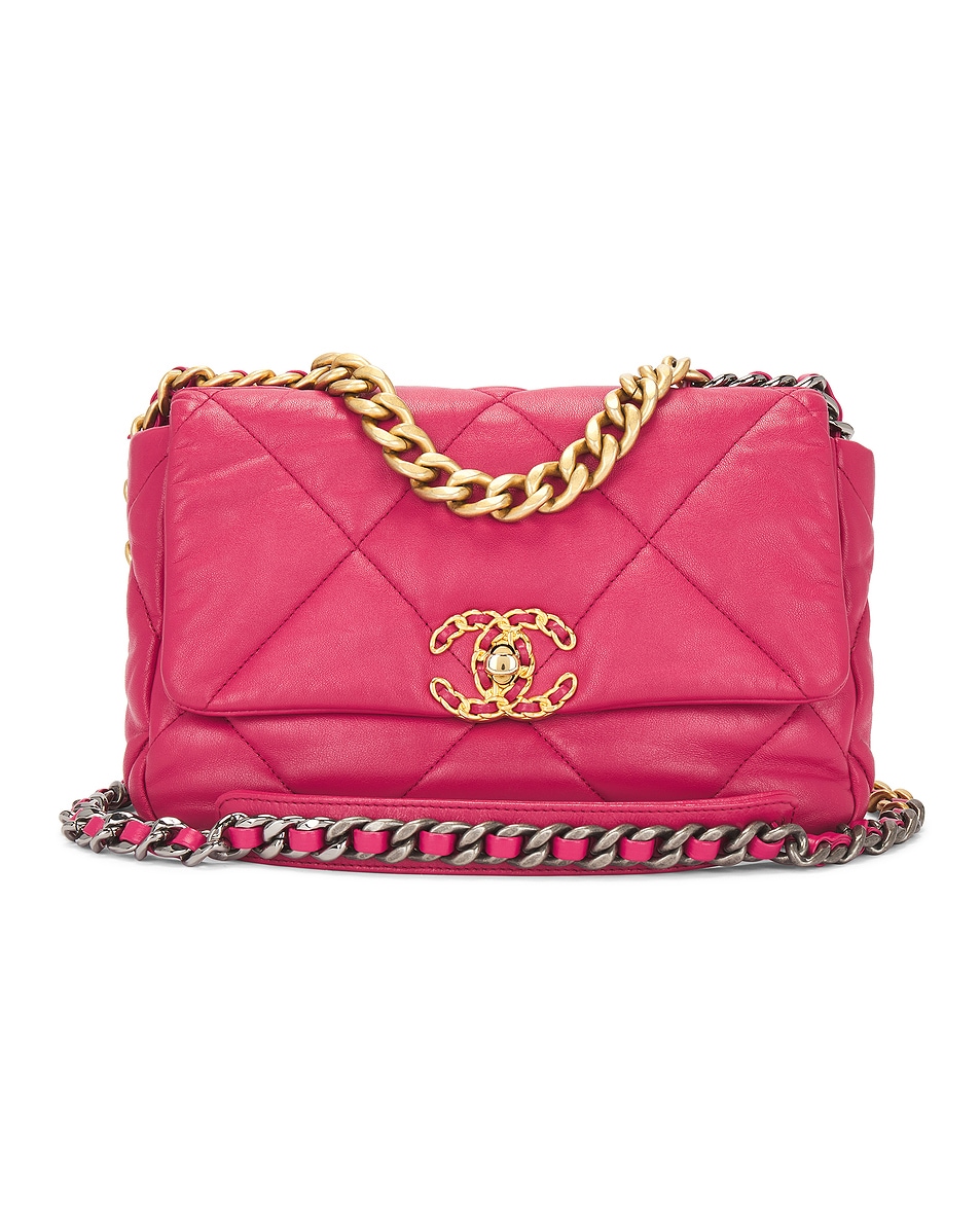 Image 1 of FWRD Renew Chanel Quilted 2 Way Chain Flap Shoulder Bag in Red
