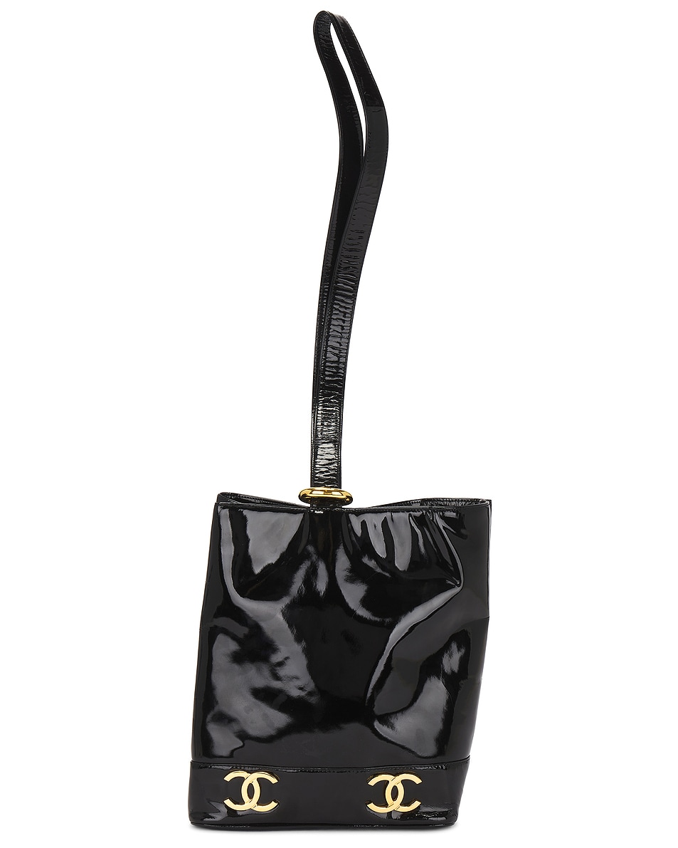 Image 1 of FWRD Renew Chanel Triple Coco Patent Shoulder Bag in Black