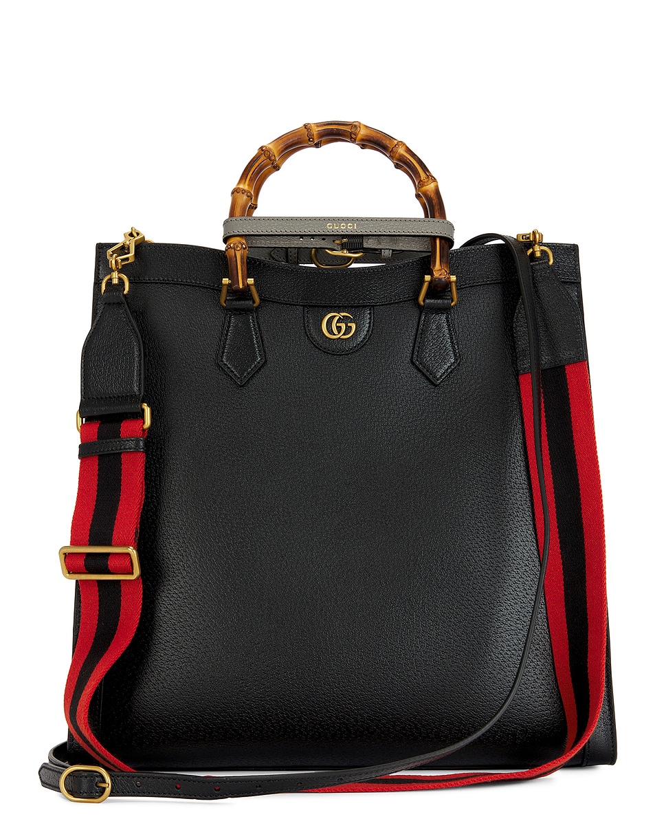 Image 1 of FWRD Renew Gucci Bamboo Diana 2 Way Tote Bag in Black