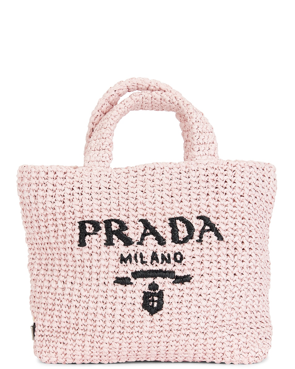 Image 1 of FWRD Renew Prada Crochet Tote Bag in Pink
