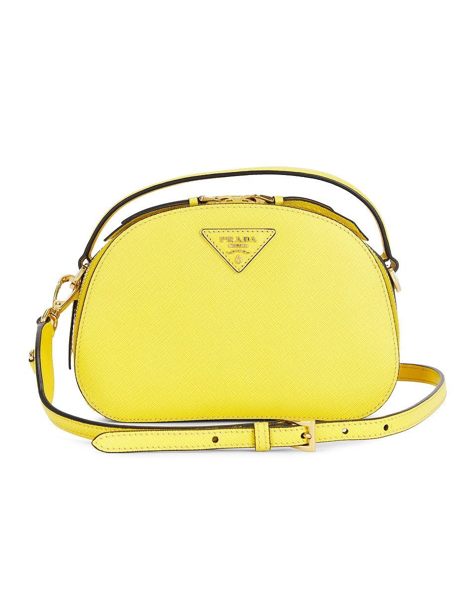 Image 1 of FWRD Renew Prada Saffiano 2 Way Handbag in Yellow