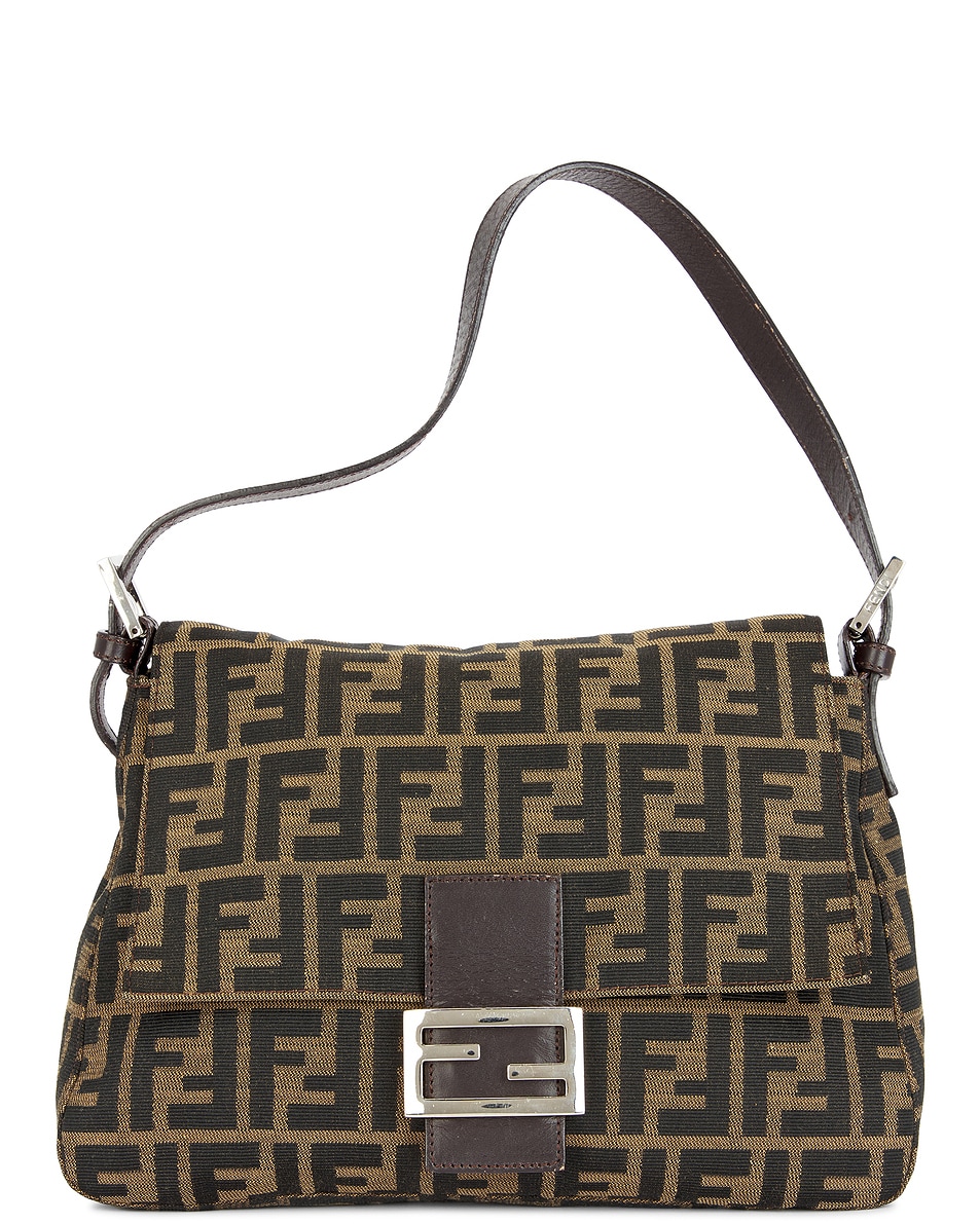 Image 1 of FWRD Renew Fendi Zucca Mama Baguette Shoulder Bag in Brown