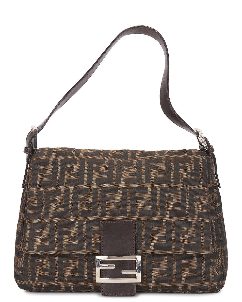 Image 1 of FWRD Renew Fendi Zucca Mama Baguette Shoulder Bag in Brown
