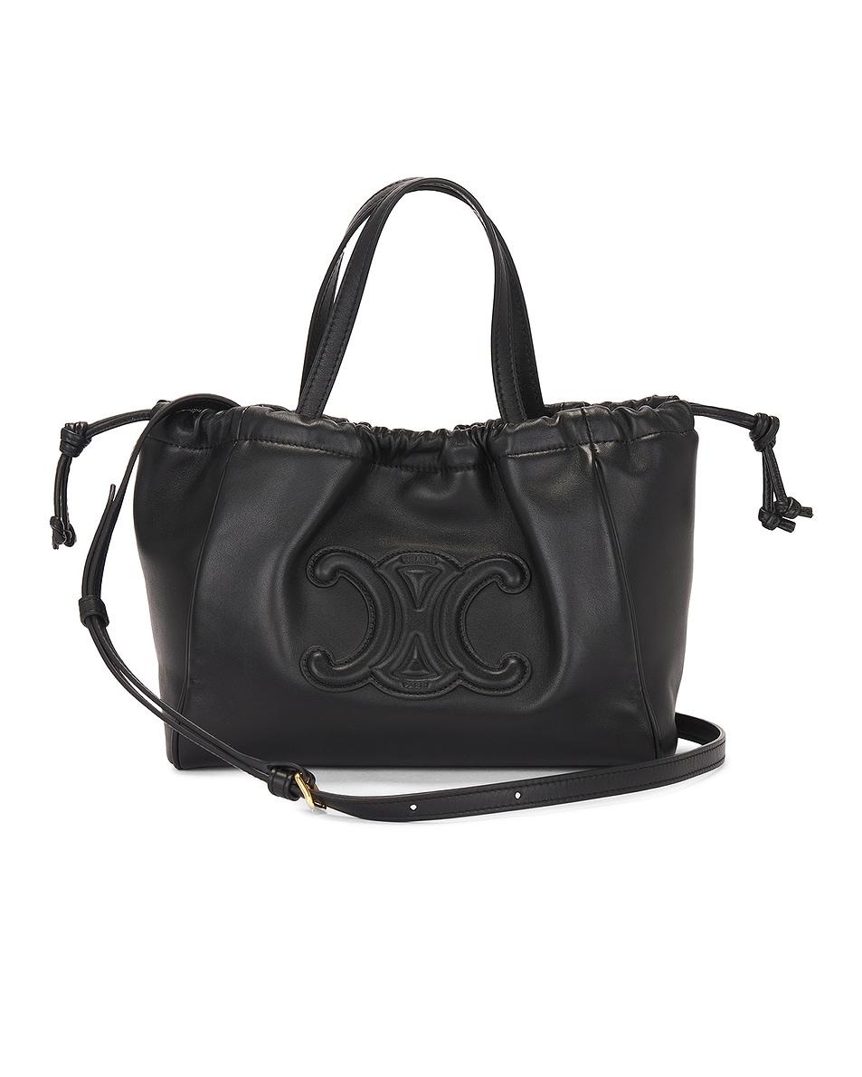 Image 1 of FWRD Renew Celine Triomphe Drawstring Handbag in Black