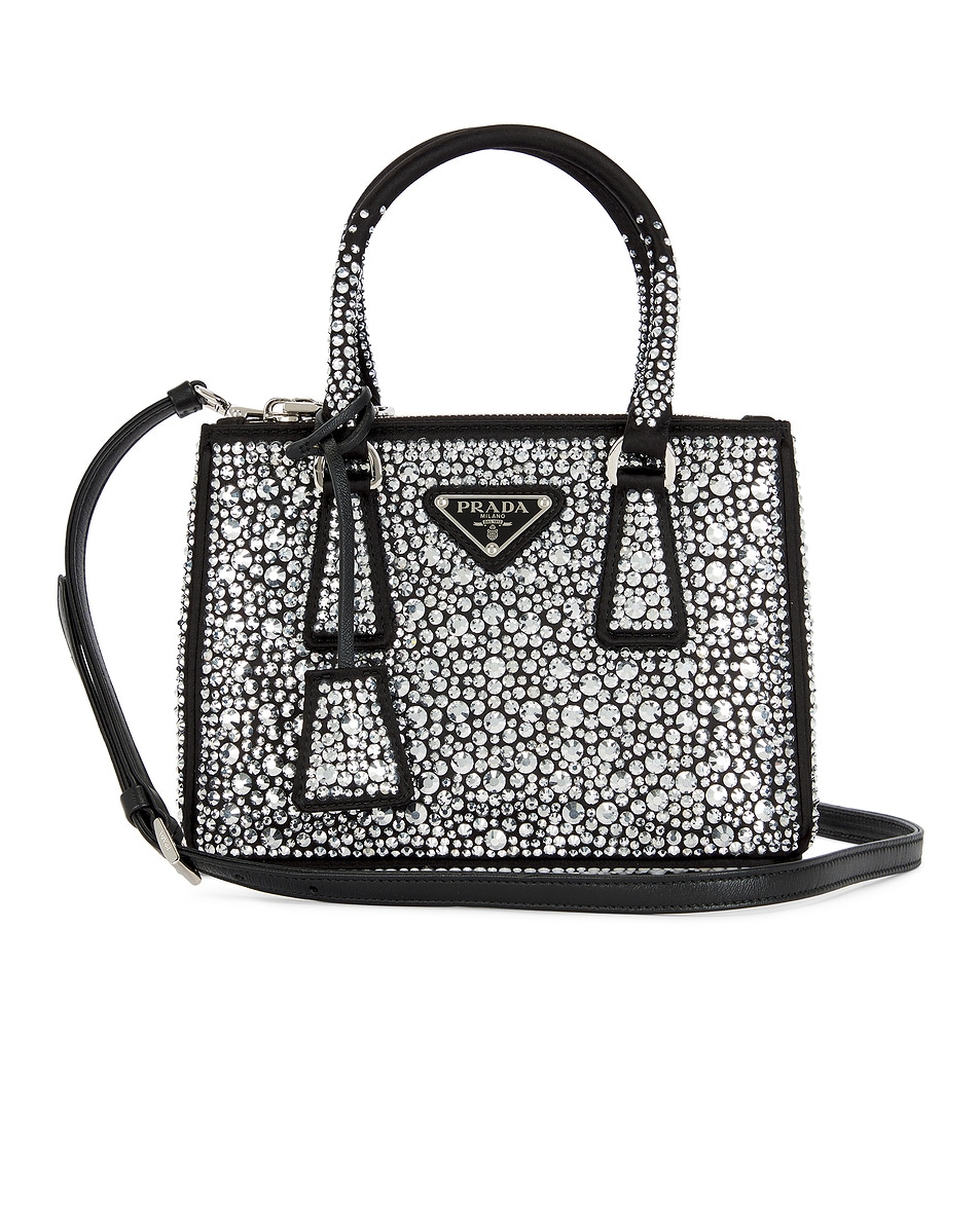 Image 1 of FWRD Renew Prada Galleria Crystal Handbag in Black