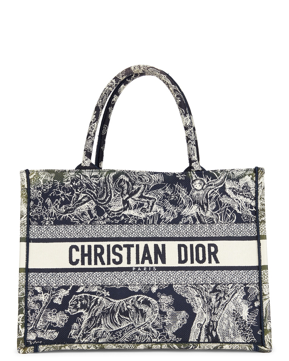 Image 1 of FWRD Renew Dior Toile De Jouy Canvas Book Tote Bag in Grey