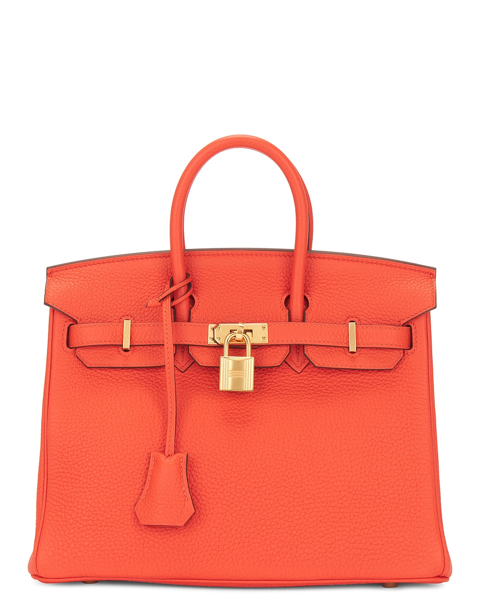 Image 1 of FWRD Renew Hermes Togo Birkin 25 Handbag in Orange