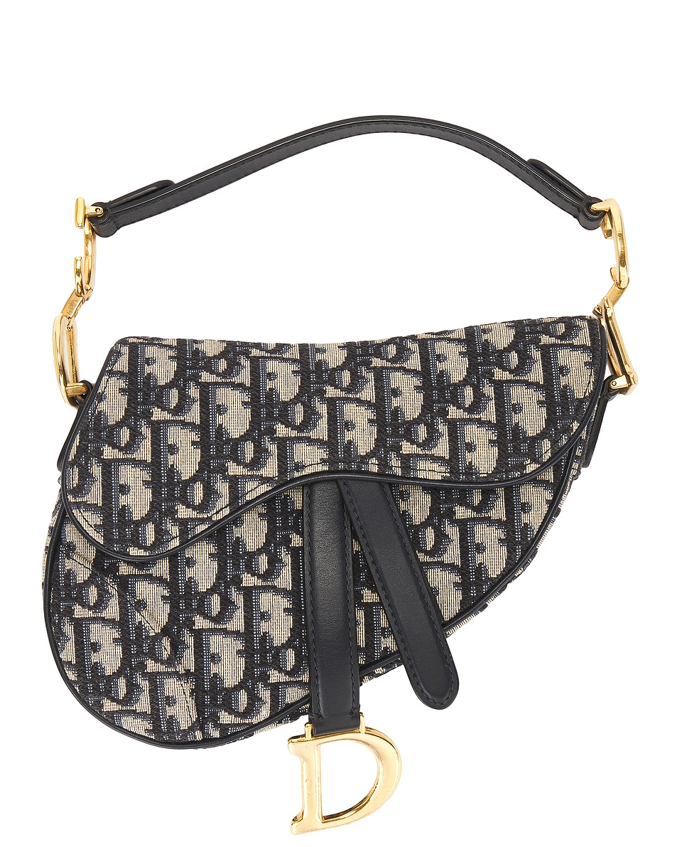 Image 1 of FWRD Renew Dior Oblique Saddle Bag in Black