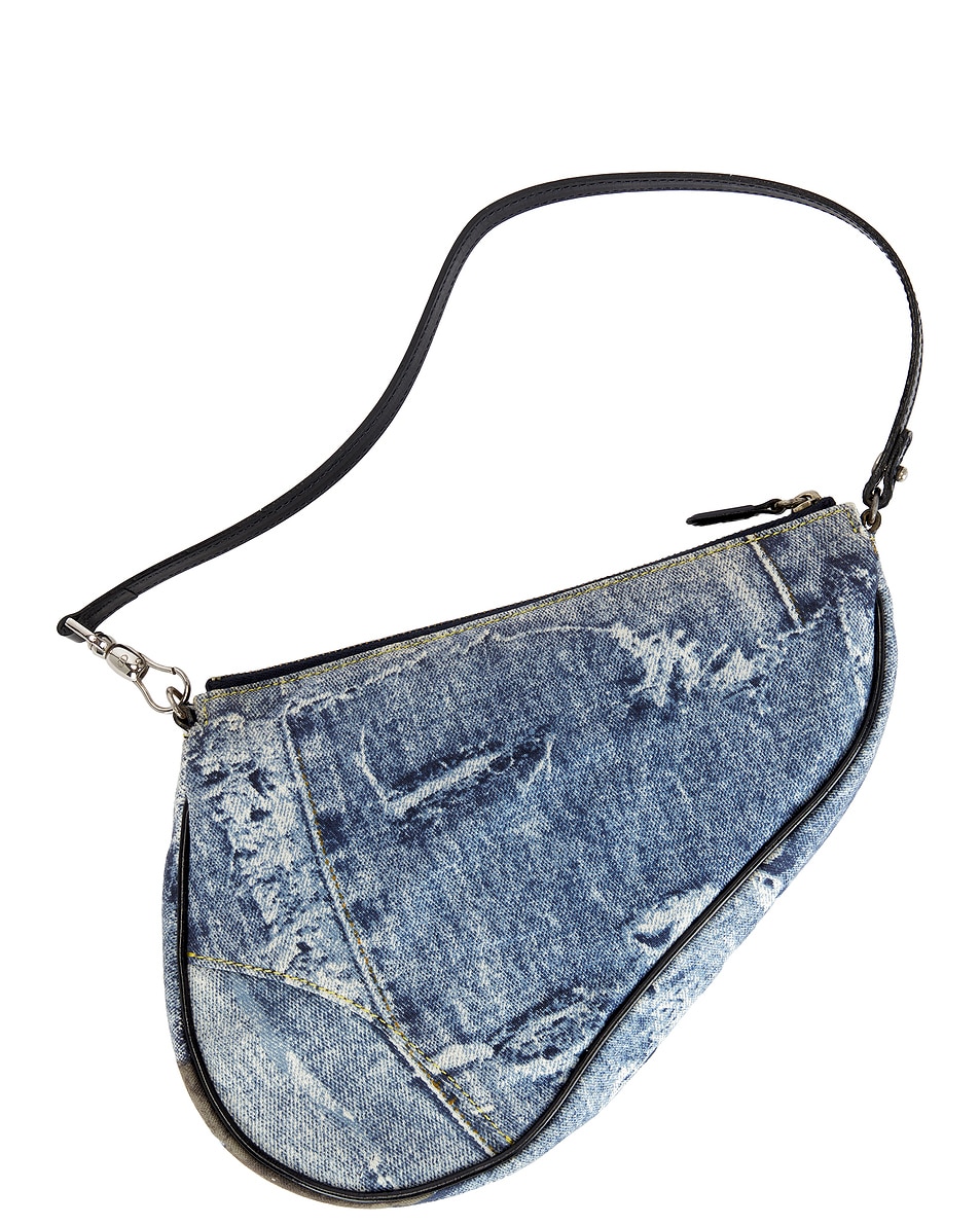 Image 1 of FWRD Renew Dior Denim Saddle Bag in Blue