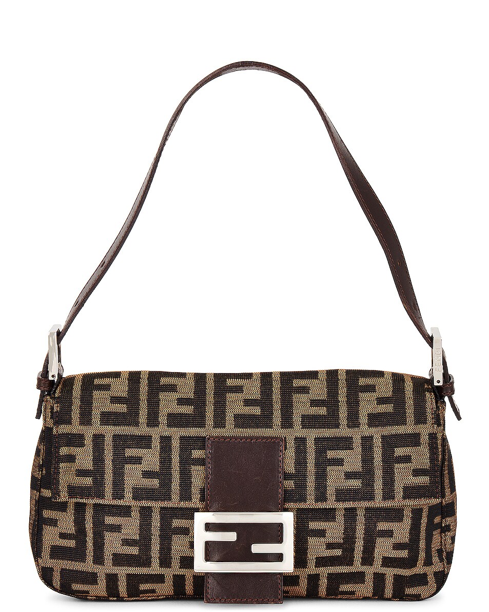 FWRD Renew Fendi Zucca Mamma Shoulder Bag in Brown | FWRD
