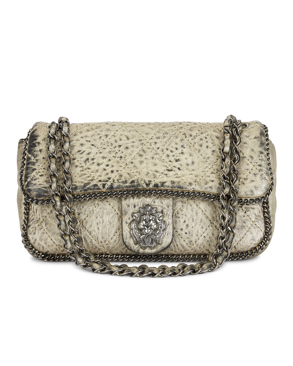 Image 1 of FWRD Renew Chanel Lion Chain Flap Shoulder Bag in Grey