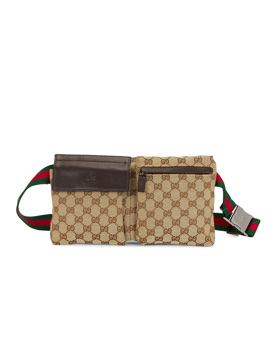 Image 1 of FWRD Renew Gucci GG Canvas Waist Bag in Beige