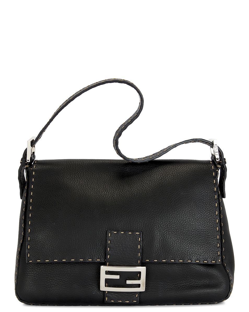 Image 1 of FWRD Renew Fendi Selleria Mama Baguette Shoulder Bag in Black