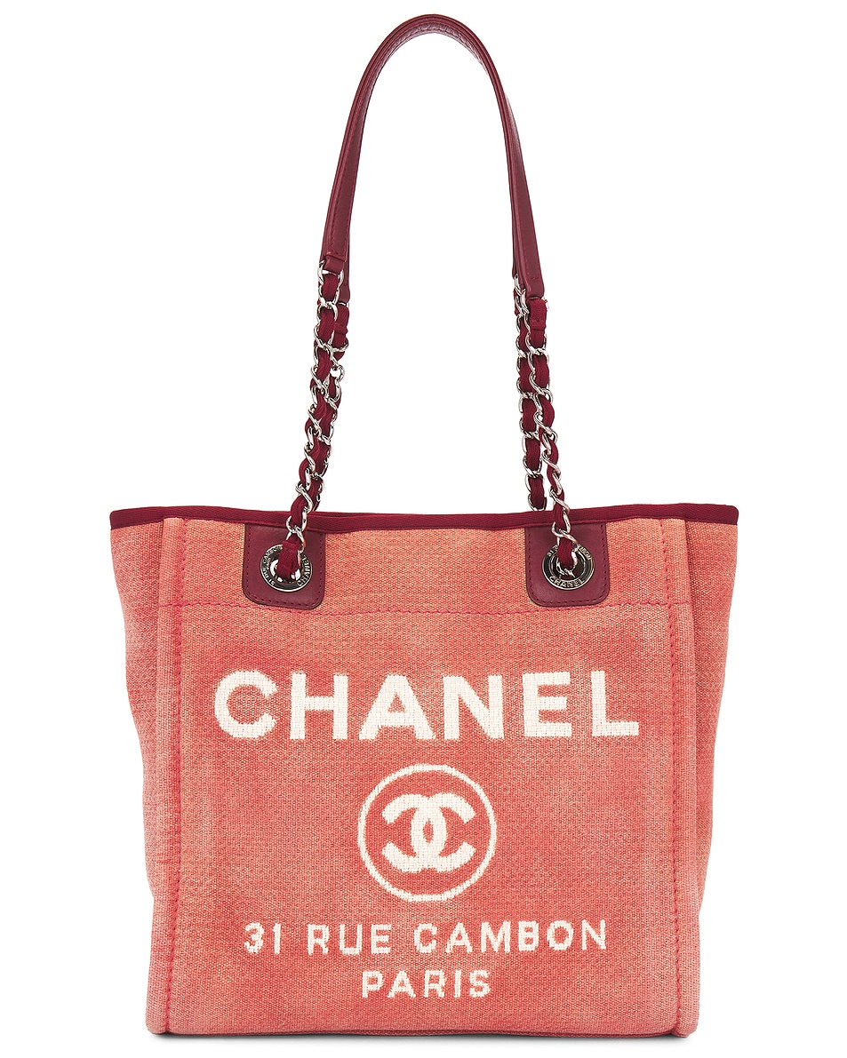 Image 1 of FWRD Renew Chanel Deauville PM Tote Bag in Pink