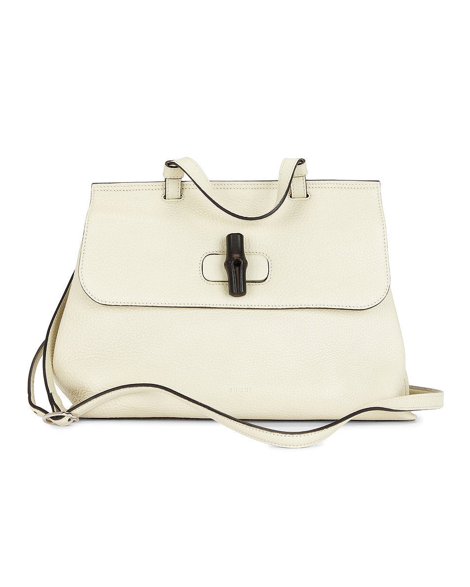 Image 1 of FWRD Renew Gucci Bamboo Daily Handbag in White