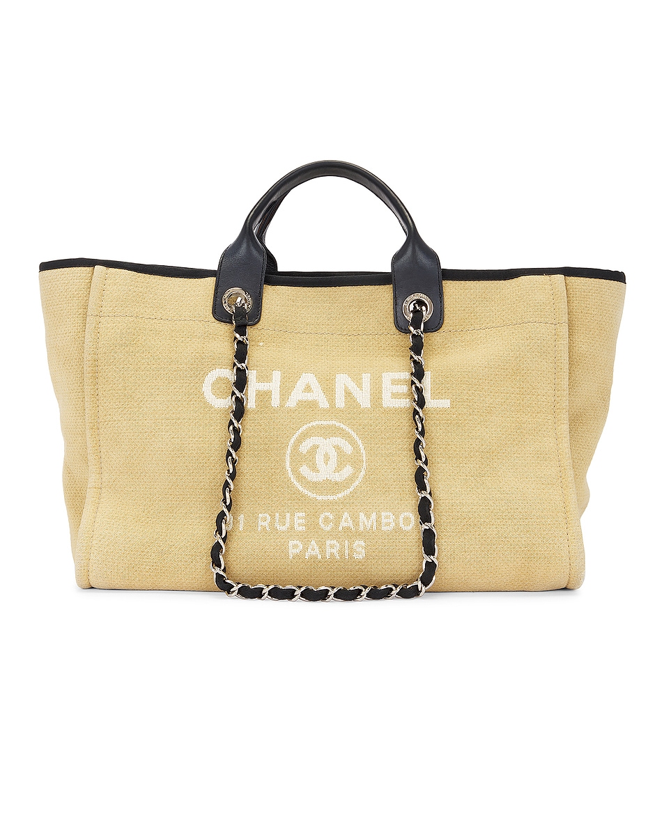 Image 1 of FWRD Renew Chanel Deauville GM Canvas Tote Bag in Beige