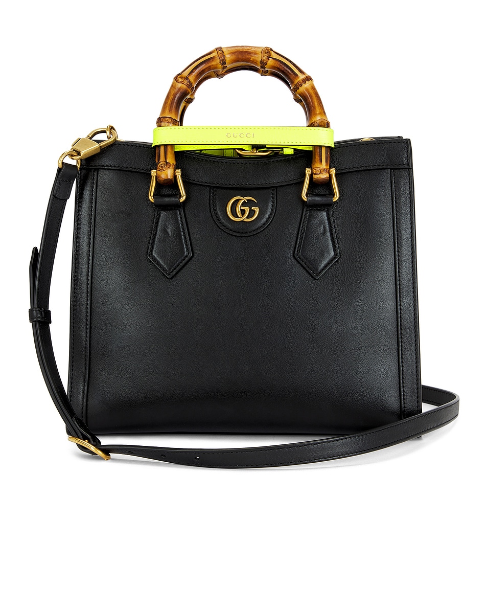 Image 1 of FWRD Renew Gucci Bamboo Diana 2 Way Handbag in Black