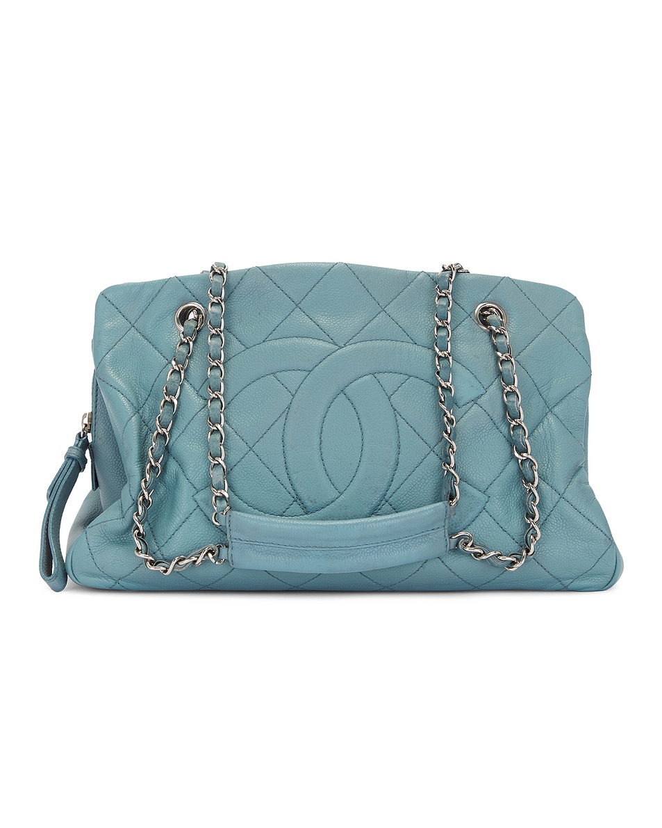 Image 1 of FWRD Renew Chanel Caviar Shopping Tote Bag in Blue