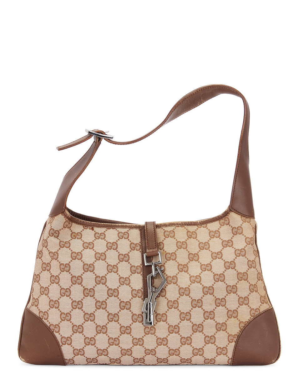 Image 1 of FWRD Renew Gucci Jackie Shoulder Bag in Beige