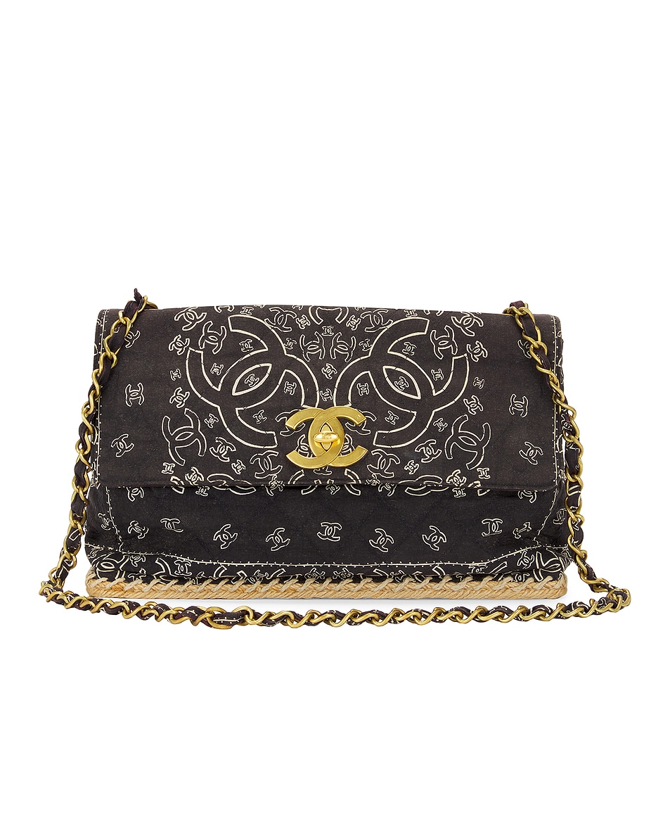 Image 1 of FWRD Renew Chanel Bandana Turnlock Chain Shoulder Bag in Black