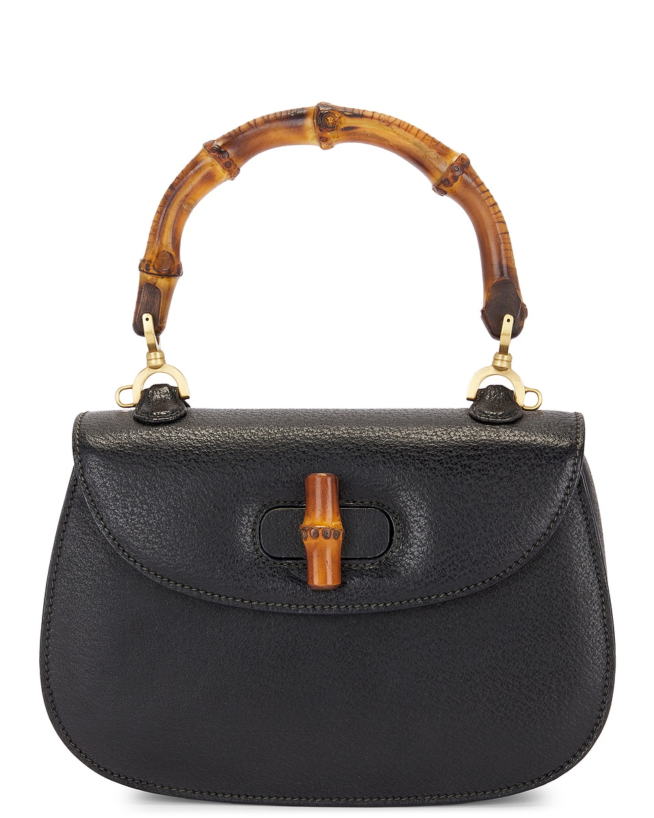 Image 1 of FWRD Renew Gucci Bamboo Handbag in Black
