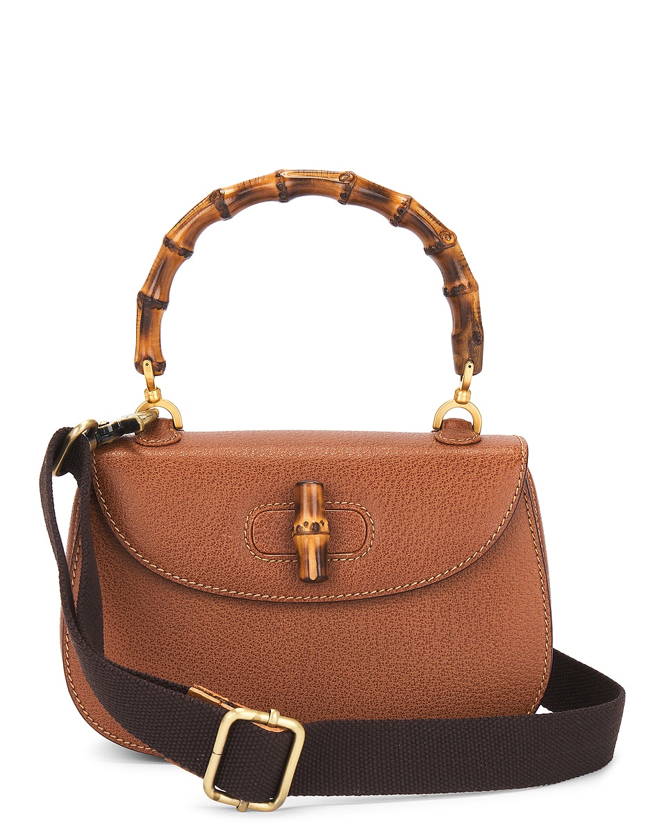 Image 1 of FWRD Renew Gucci Bamboo Shoulder Bag in Brown