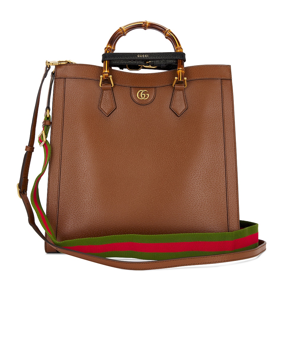 Image 1 of FWRD Renew Gucci Bamboo Diana 2 Way Handbag in Brown