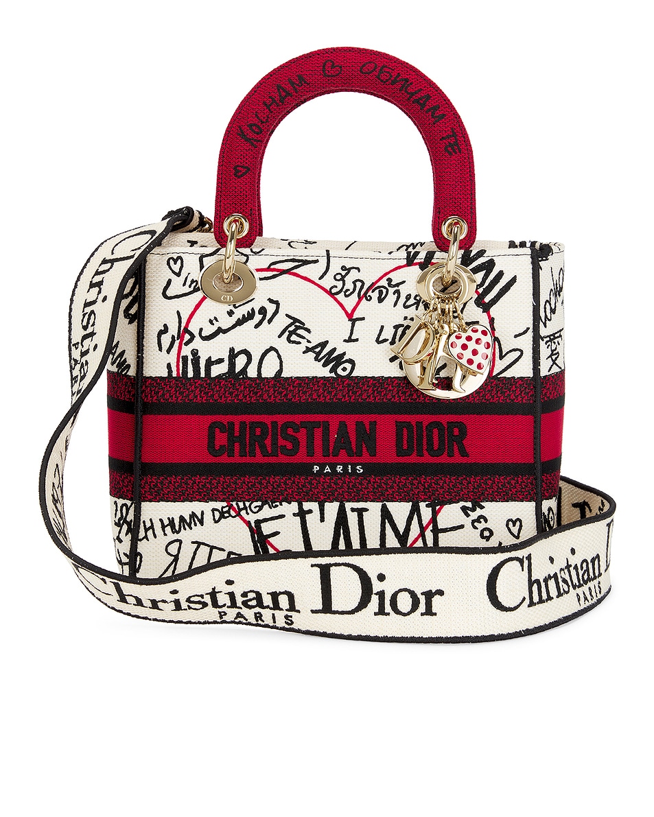 Image 1 of FWRD Renew Dior Lady Canvas Handbag in Multi