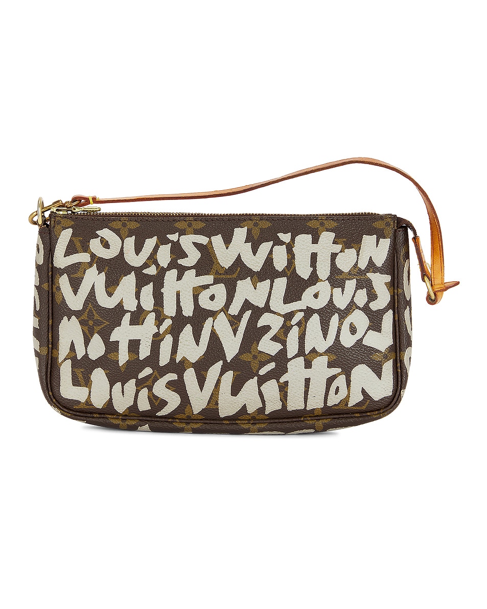Image 1 of FWRD Renew Louis Vuitton Monogram Graphite Accessoires Pochette Shoulder Bag in Brown