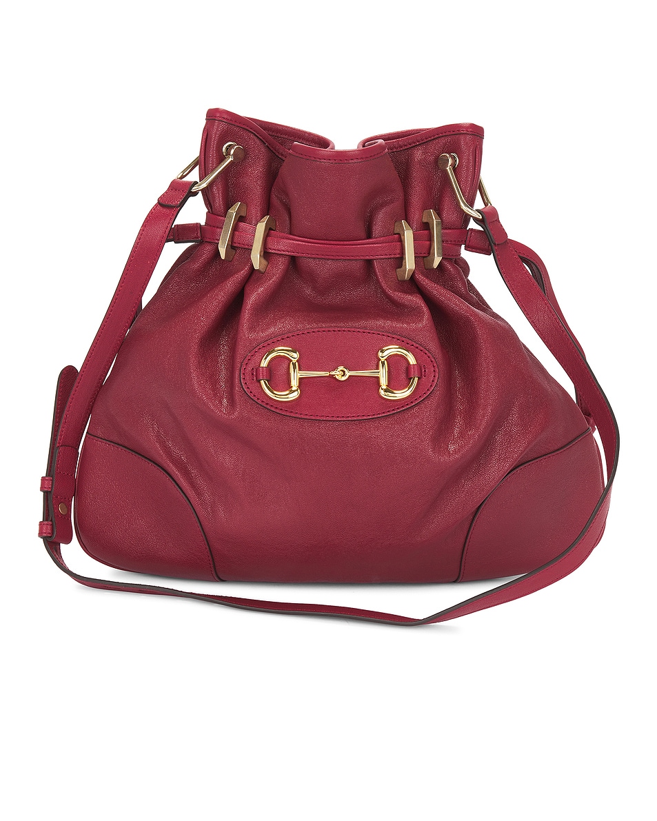 Image 1 of FWRD Renew Gucci Horsebit Leather Shoulder Bag in Red
