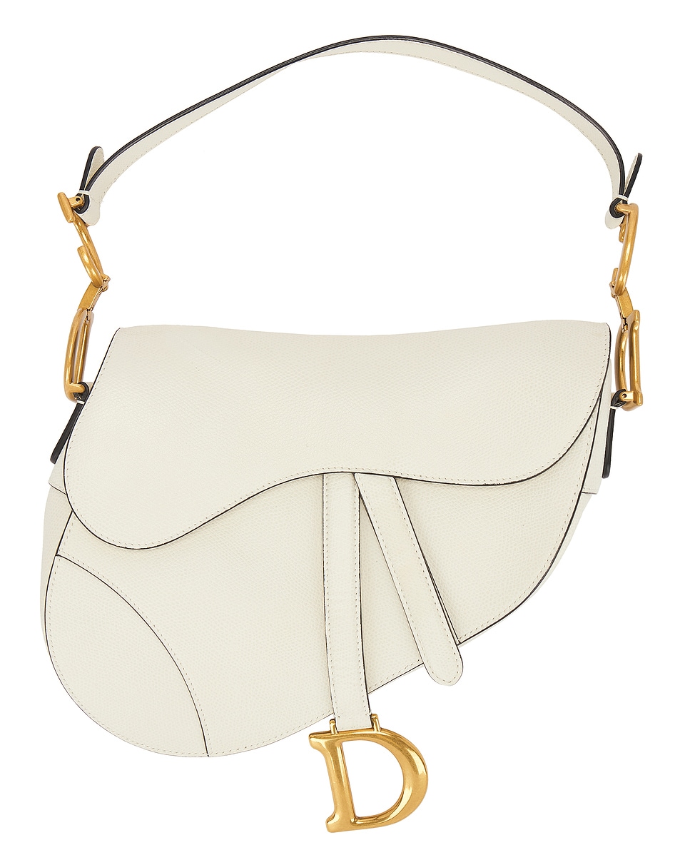 Image 1 of FWRD Renew Dior Leather Saddle Bag in Ivory