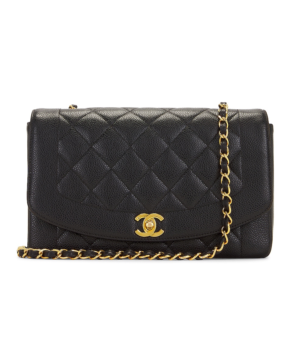 Image 1 of FWRD Renew Chanel Caviar Medium Diana Flap Bag in Black
