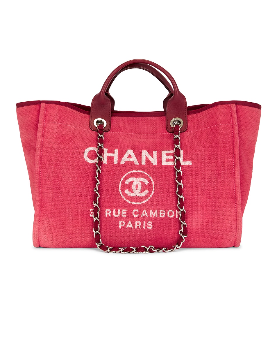 Image 1 of FWRD Renew Chanel Deauville MM Chain Tote Bag in Pink