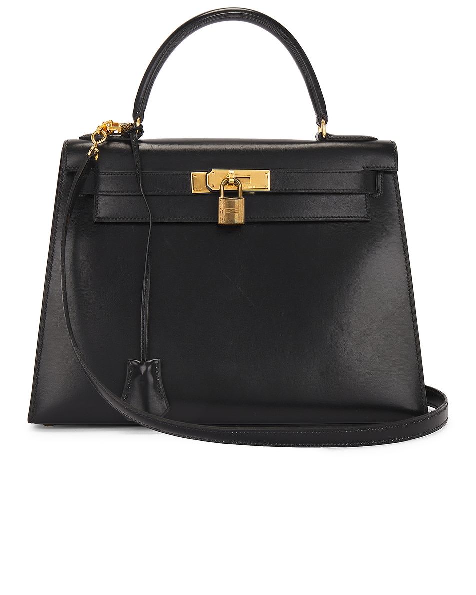 Image 1 of FWRD Renew Hermes Kelly 28 Handbag in Black