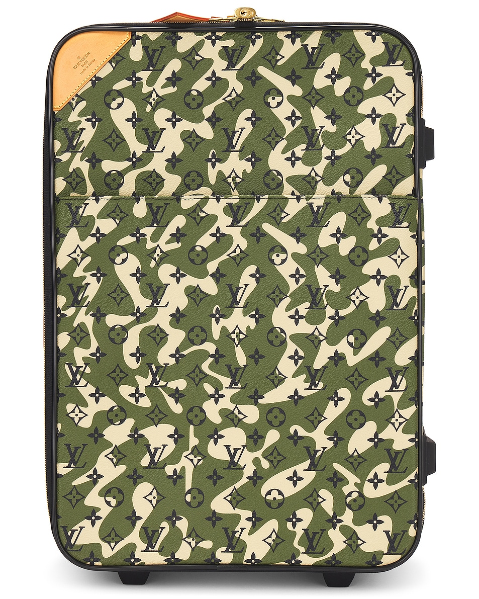 Image 1 of FWRD Renew Louis Vuitton Camouflage Carry Luggage in Green