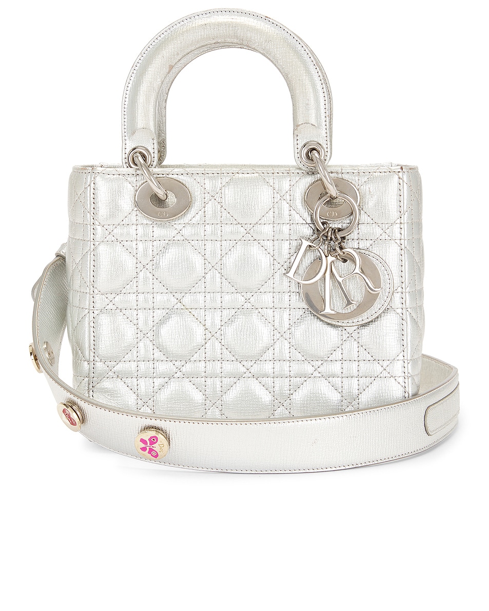 Image 1 of FWRD Renew Dior Lady Cannage Handbag in Silver