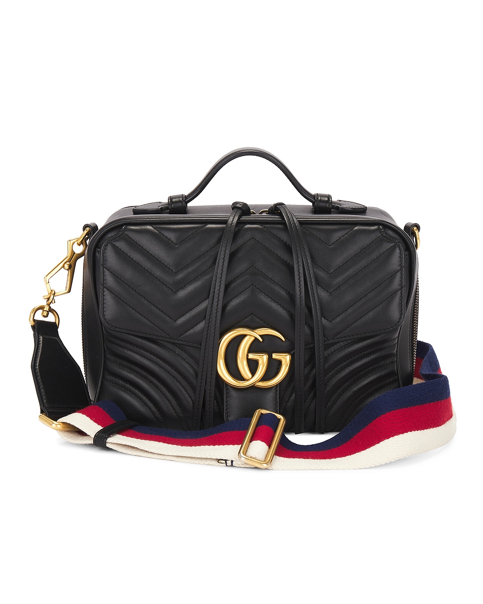 Image 1 of FWRD Renew Gucci GG Marmont 2 Way Shoulder Bag in Black