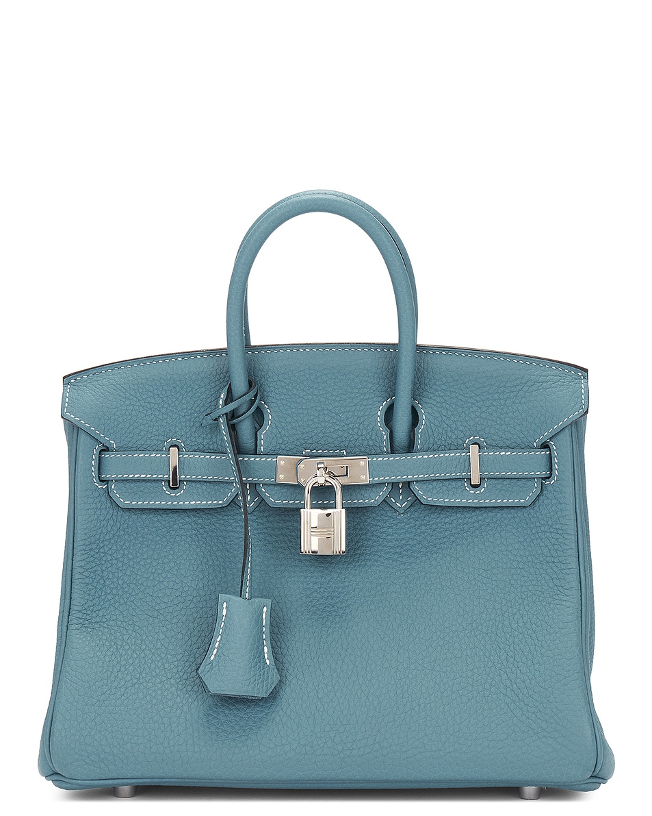 Image 1 of FWRD Renew Hermes Togo R Stamp Birkin 25 Handbag in Blue Jean