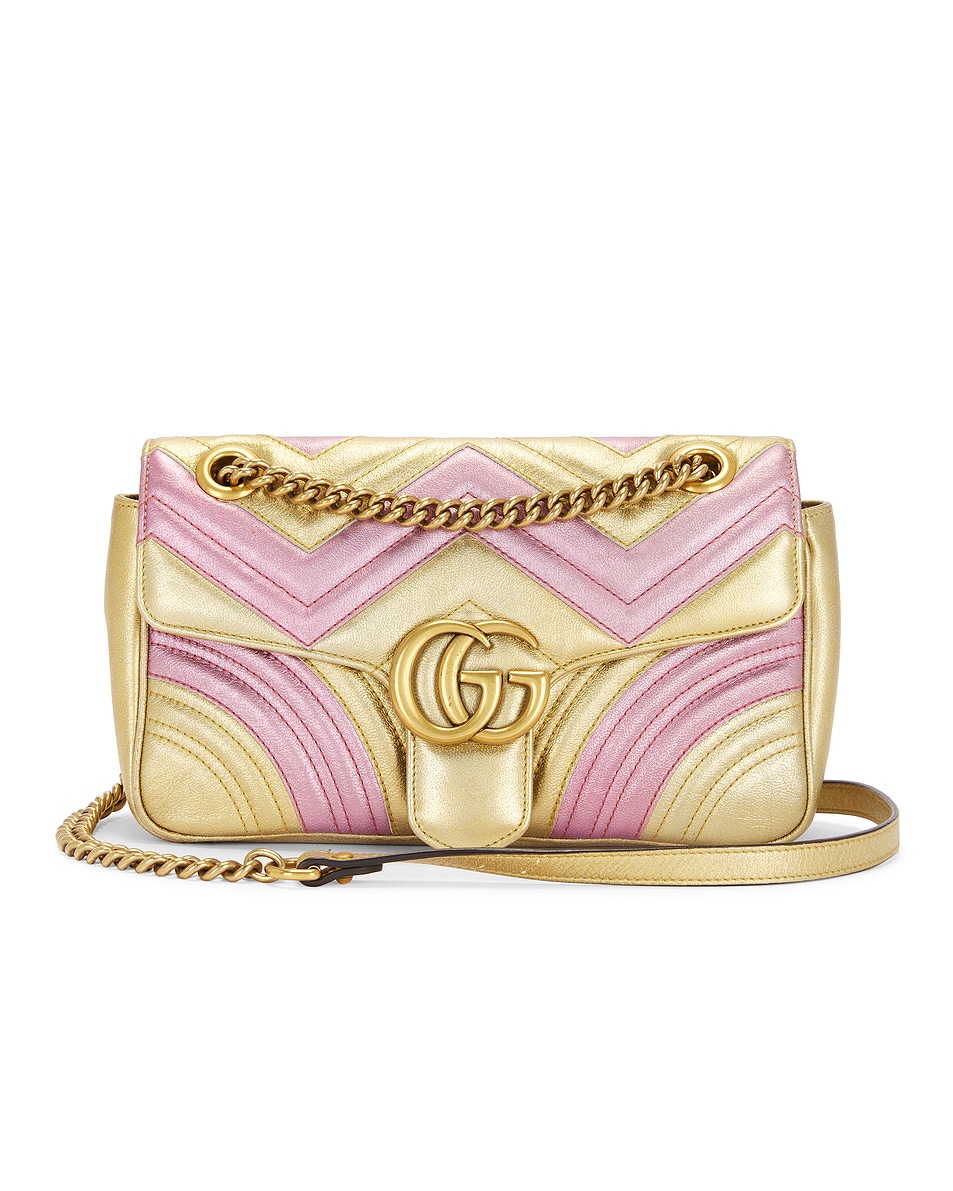 Image 1 of FWRD Renew Gucci GG Marmont Chain Leather Shoulder Bag in Multi