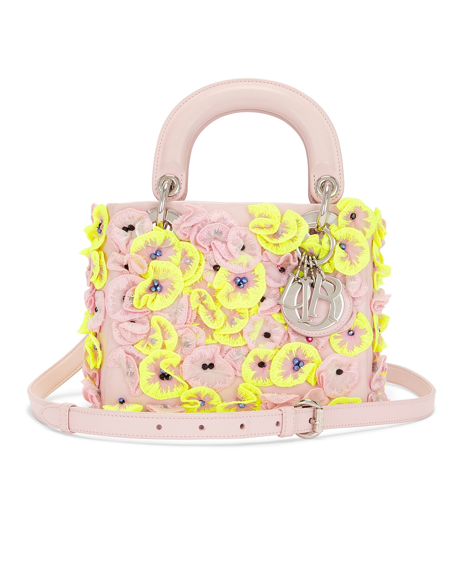 Image 1 of FWRD Renew Dior Lady Flower Motif 2 Way Handbag in Pink